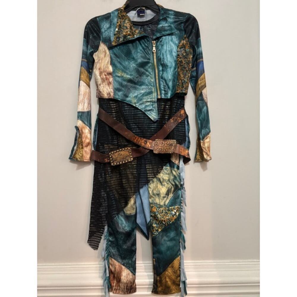 Disney Descendents Uma Costume 2 Piece Pants Jacket Zip Front Size 9 - 10 - Picture 1 of 10